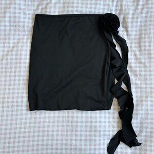 Black Skirt or Top with Flower Detail